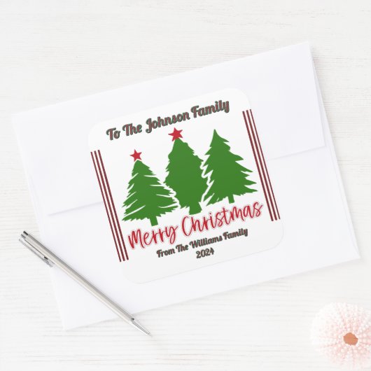 Festive Cheerful Kerst sticker Design (Envelop)