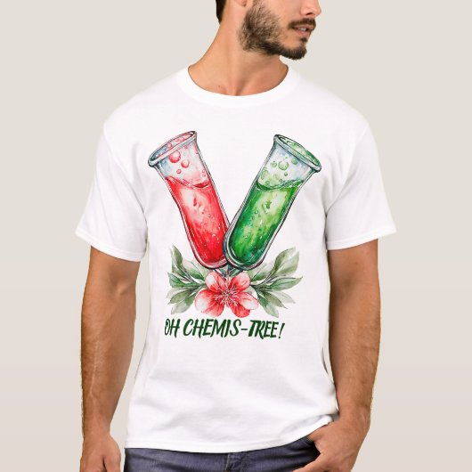 Festive Chemistry Test Tube Pun Art T-shirt (Voorkant)
