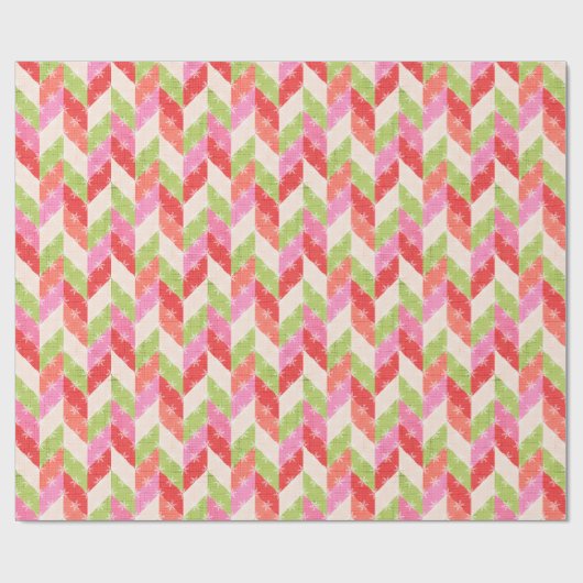 Festive Chevron christmas Cadeaupapier (Vlak)