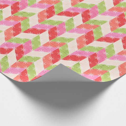 Festive Chevron christmas Cadeaupapier (Hoek)