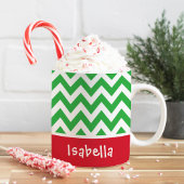 Festive Chevron Custom kerstmonogram Name Koffiemok
