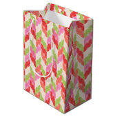 Festive chevron Gift Bag Medium Cadeauzakje (Achterkant Gekanteld)