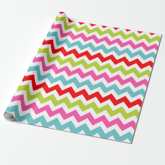 Festive Chevron Pattern – Retro Holiday Stripes Cadeaupapier (Uitgerold)