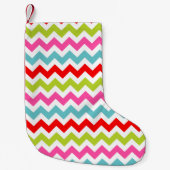 Festive Chevron Pattern – Retro Holiday Stripes Kleine Kerstsok (Voorkant)