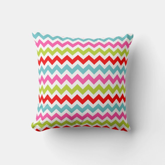 Festive Chevron Pattern – Retro Holiday Stripes Kussen (Voorkant)