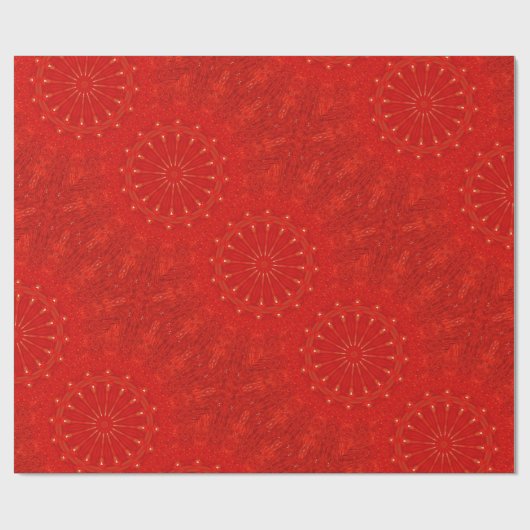 Festive Chic Bright Red Kaleidoscope Design Cadeaupapier (Vlak)