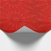 Festive Chic Bright Red Kaleidoscope Design Cadeaupapier (Hoek)