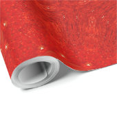 Festive Chic Bright Red Kaleidoscope Design Cadeaupapier (Rol Hoek)
