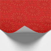 Festive Chic Bright Red Kaleidoscope Design Cadeaupapier (Hoek)
