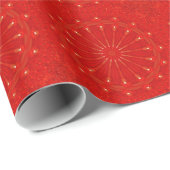 Festive Chic Bright Red Kaleidoscope Design Cadeaupapier (Rol Hoek)