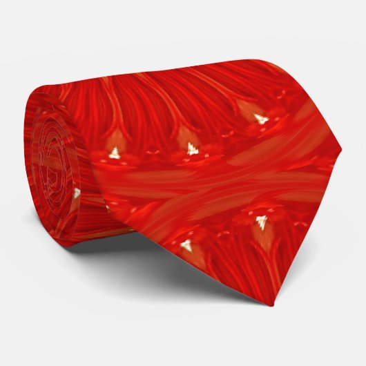 Festive Chic Bright Red Kaleidoscope Design Stropdas (Opgerold)