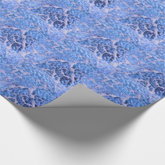 Festive Chic Glitter Blue Stones Cadeaupapier (Hoek)