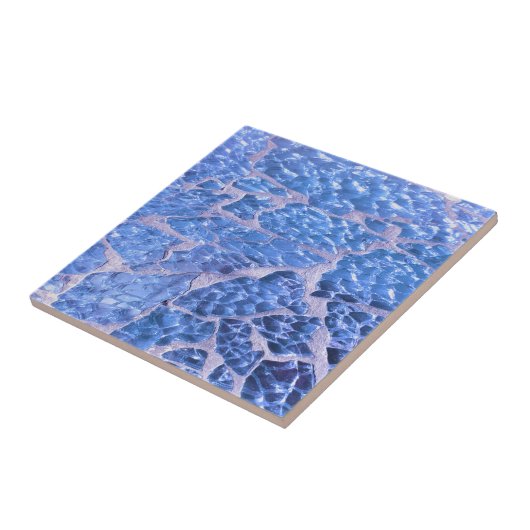 Festive Chic Glitter Blue Stones Tegeltje (Zijkant)