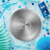 Festive Chic Silver 25th Jubileum Papieren Bordje (Feest)