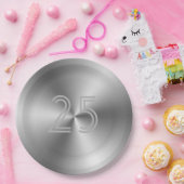 Festive Chic Silver 25th Jubileum Papieren Bordje (Feest)