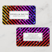 Festive Chic Strepen en Stippen Textuur Visitekaartje (Voorkant / Achterkant)