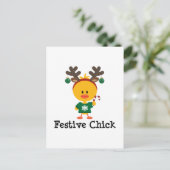 Festive Chick Briefkaart (Staand voorkant)