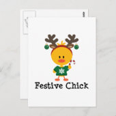 Festive Chick Briefkaart (Voorkant / Achterkant)