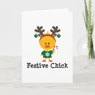 Festive Chick Feestdagen Kaart