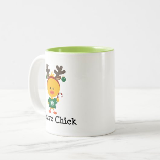 Festive Chick Tweekleurige Koffiemok (Voorkant links)