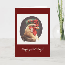 Festive Chicken Folded Holiday / kerstkaart Bedankkaart