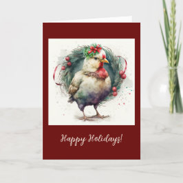 Festive Chicken Folded Holiday / kerstkaart Bedankkaart