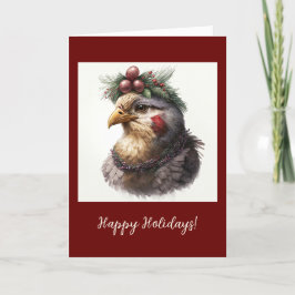 Festive Chicken Folded Holiday / kerstkaart Bedankkaart