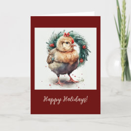Festive Chicken Folded Holiday / kerstkaart Bedankkaart