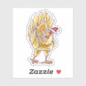 Festive Chicken in een Santa Hat Sticker (Vel)