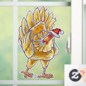 Festive Chicken Kerstmis Cling Raamsticker (Huis)