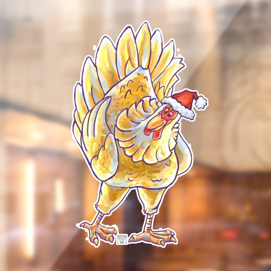 Festive Chicken Kerstmis Cling Raamsticker (Vel 2)