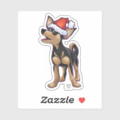 Festive Chihuahua in een Santa Hat Sticker (Vel)