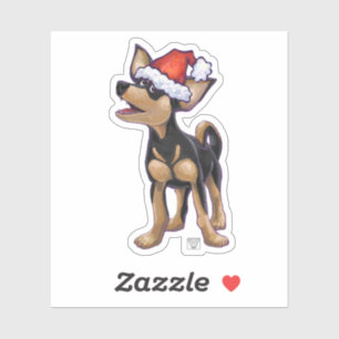 Festive Chihuahua in een Santa Hat Sticker