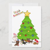 Festive Chihuahua Kerstparty Uitnodigingen (Voorkant)