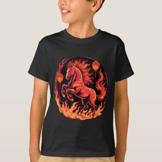 Festive Chinese New Year 2026 Horse Lantern Cultur T-shirt (Voorkant)
