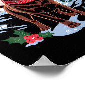 Festive Chocolate Lab In Snowy Forest Winter Xmas  Poster (Hoek)