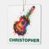 Festive Christmas Acoustic Guitar Keramisch Ornament (Links)