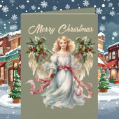 Festive Christmas Angels waterverf tekst toevoegen Feestdagen Kaart