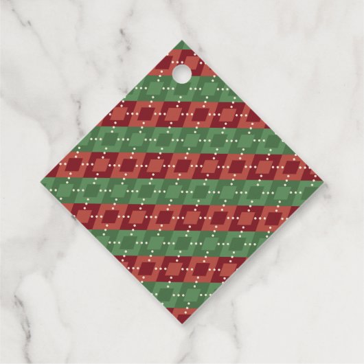 Festive Christmas Argyle Pattern Bedankjes Labels (Achterkant)