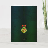 Festive Christmas Baubles Green Christmas Card Kaart (Achterkant)