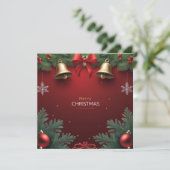 Festive Christmas Bells and Ornaments design  Aankondiging (Staand voorkant)