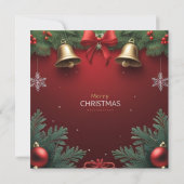 Festive Christmas Bells and Ornaments design  Aankondiging (Achterkant)