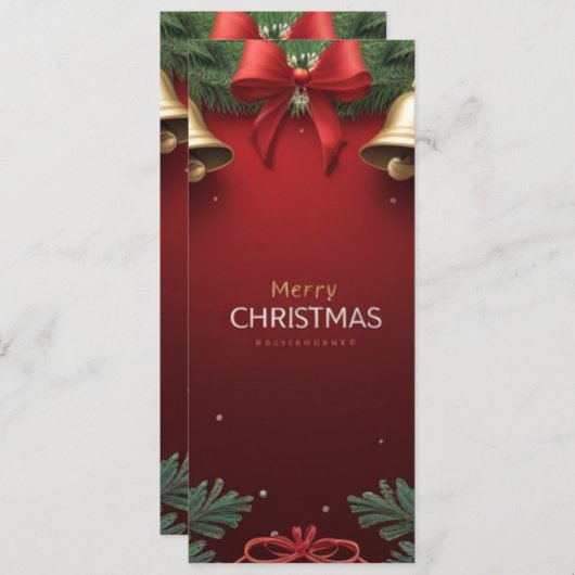 Festive Christmas Bells and Ornaments design Aankondiging (Voorkant / Achterkant)