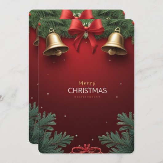 Festive Christmas Bells and Ornaments design  Feestdagenkaart (Voorkant / Achterkant)