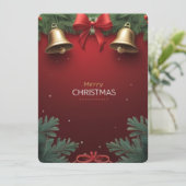 Festive Christmas Bells and Ornaments design Feestdagenkaart (Staand voorkant)