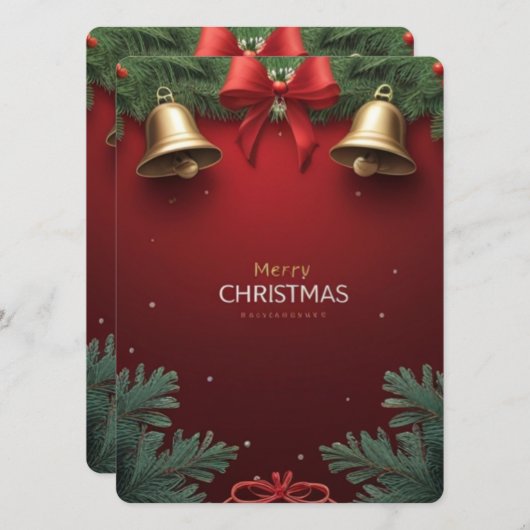 Festive Christmas Bells and Ornaments design  Feestdagenkaart (Voorkant / Achterkant)