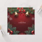 Festive Christmas Bells and Ornaments design  Kaart (Voorkant / Achterkant in situ)