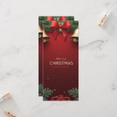 Festive Christmas Bells and Ornaments design Kaart (Voorkant / Achterkant in situ)