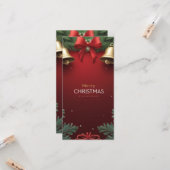 Festive Christmas Bells and Ornaments design Kaart (Voorkant / Achterkant in situ)