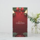 Festive Christmas Bells and Ornaments design Kaart (Staand voorkant)